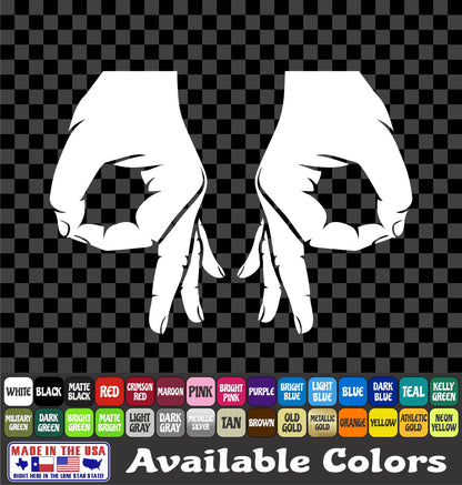 Circle Hand Punch Game Sticker Made You Look Gotcha Vinyl Decal