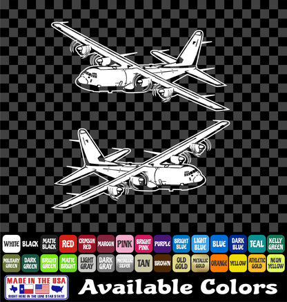 C-130 Airplane Sticker – Air Force Hercules Cargo Plane Military Vinyl Decal