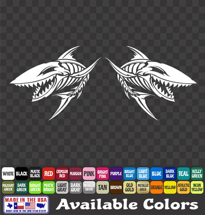 Angry Shark Skeleton Vinyl Decal – Ocean Fish