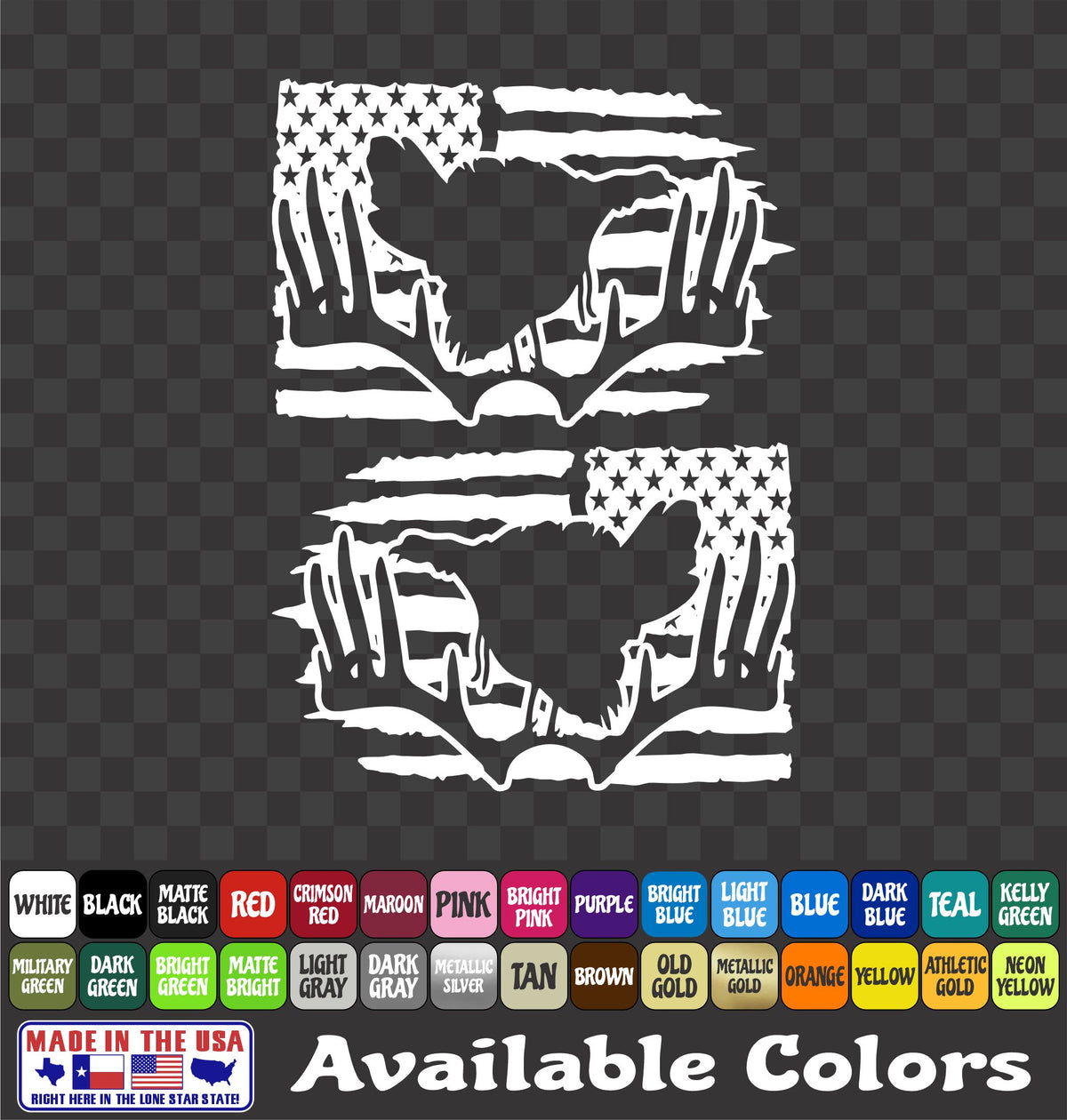 Turkey Flag Deer Antler Decal – Hunting Vinyl Sticker