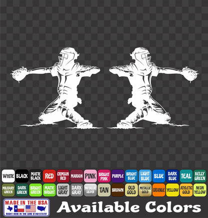 Baseball Softball Catcher Sticker Slugger Glove Vinyl Decal