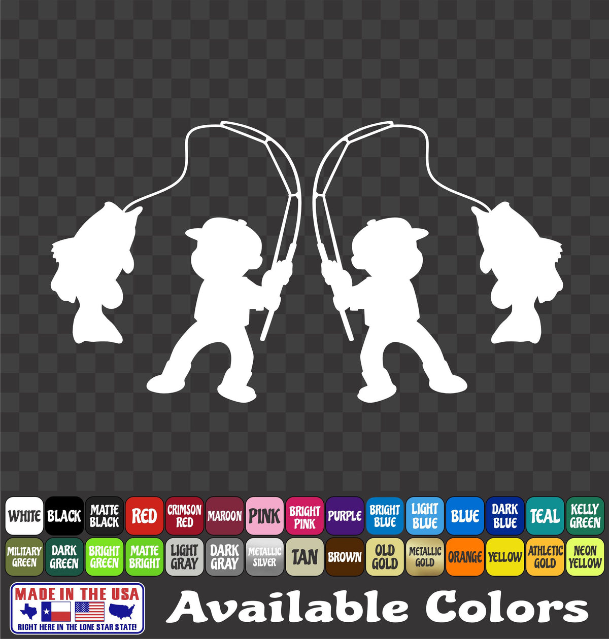 Kid Bass Fisherman Vinyl Decal – Fishing Sticker