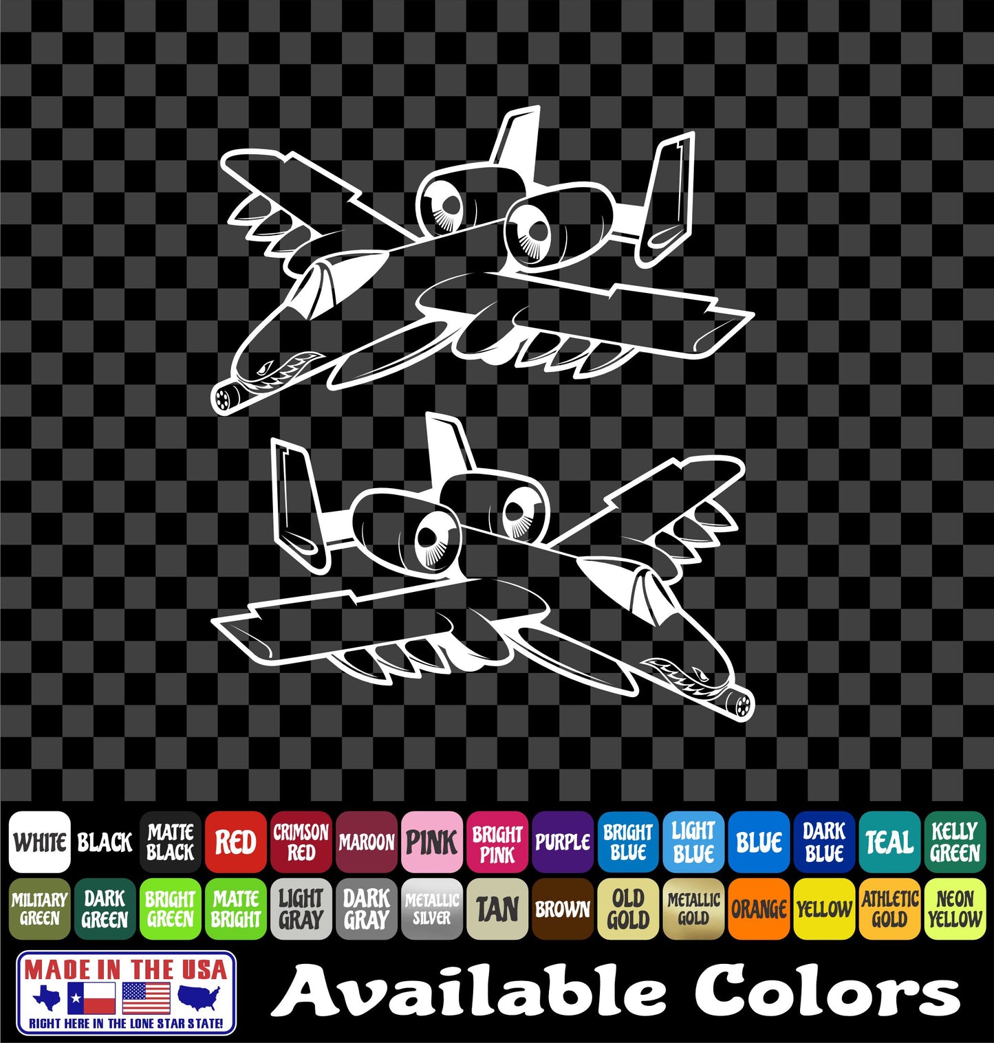 A-10 Warthog Airplane Sticker – Air Force Military Aircraft Vinyl Decal