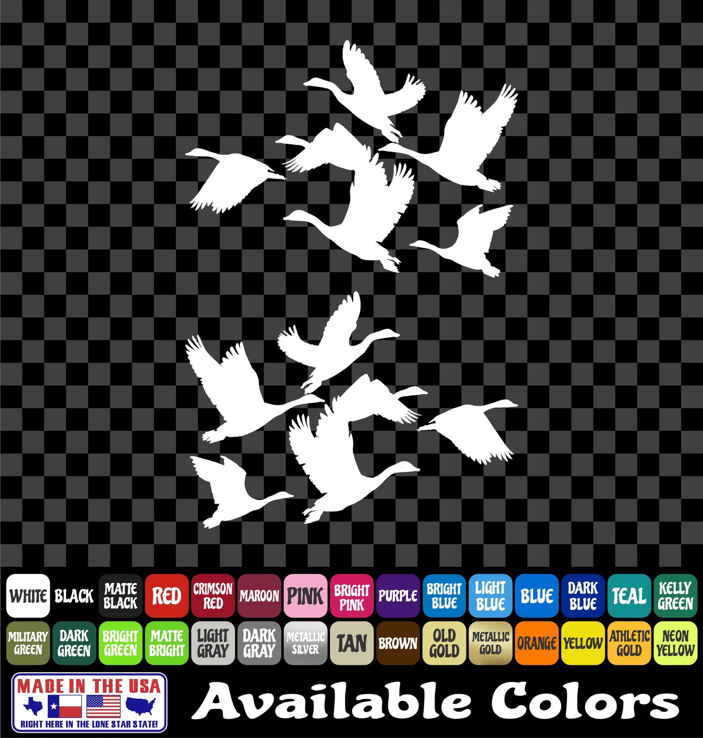 Geese Landing Decal – Goose Flock Waterfowl Duck Hunting Vinyl Sticker