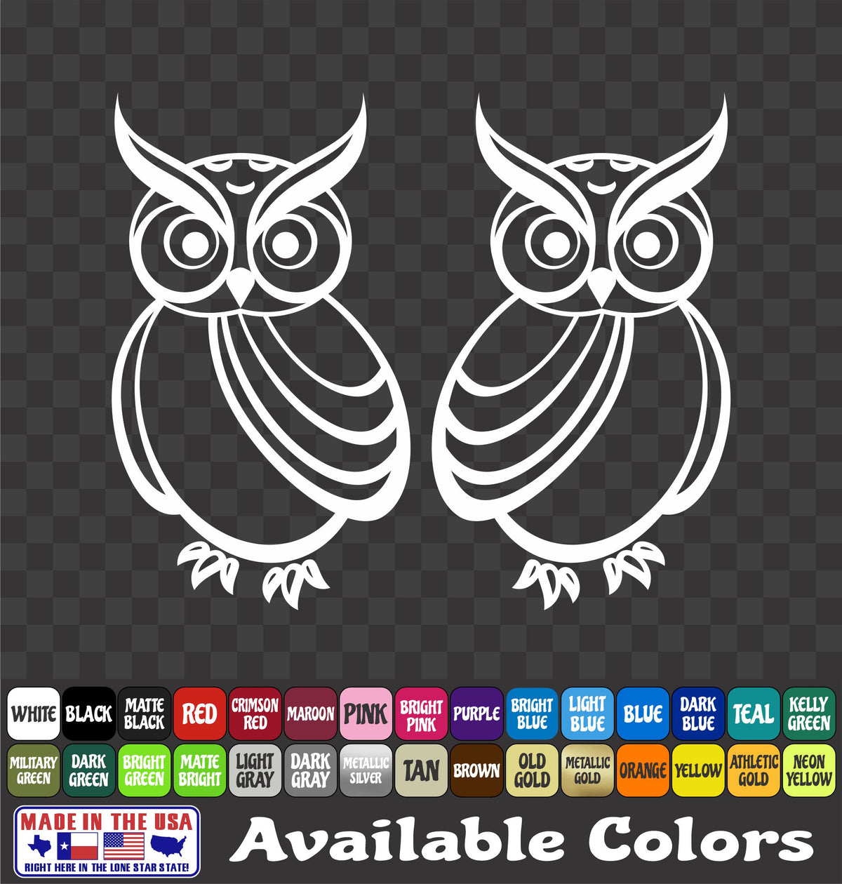 Owl Sticker Vinyl Decal Car Truck Van Window
