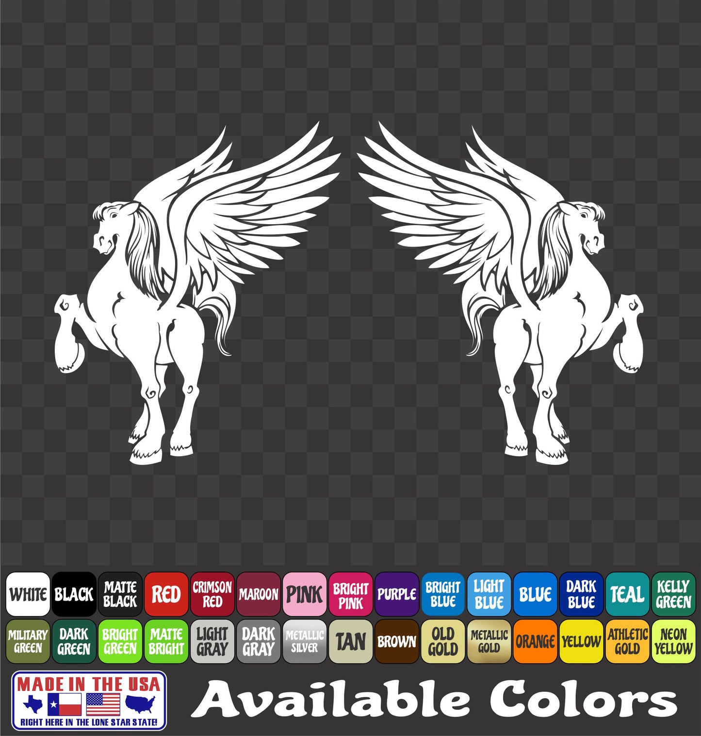 Cute Pegasus Horse Sticker Winged Pony Adorable Fantasy Vinyl Window Decal