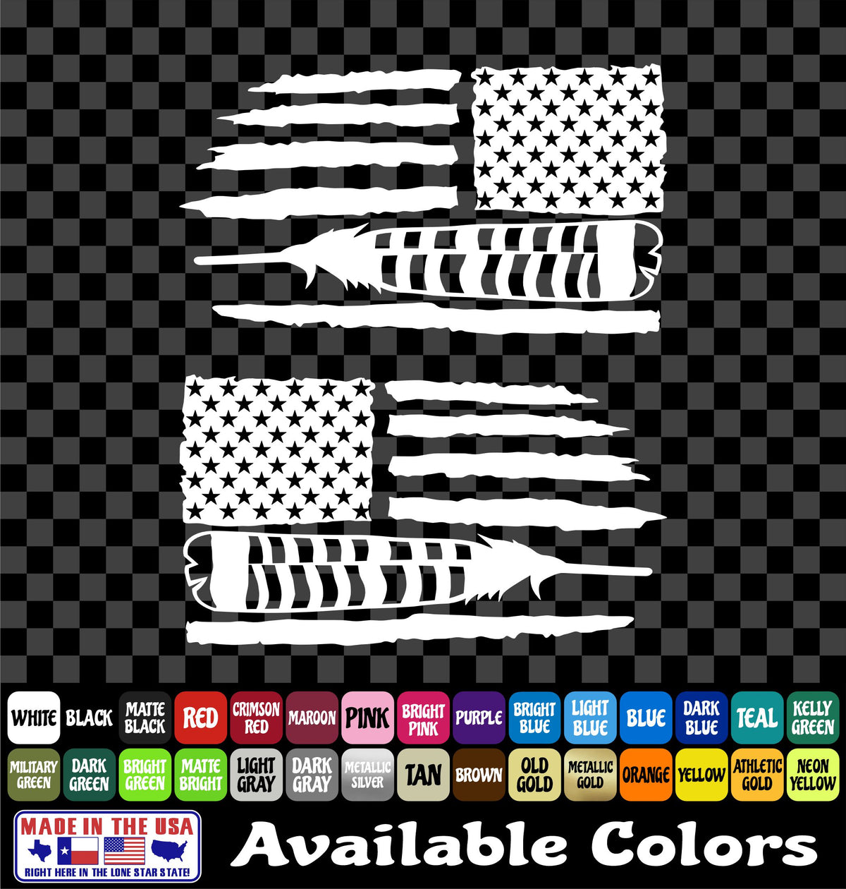Turkey Feather Flag Sticker – Hunting Vinyl Decal