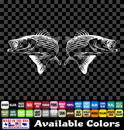 Jumping Striped Bass Fishing Vinyl Decal – Striper / Rockfish Sticker