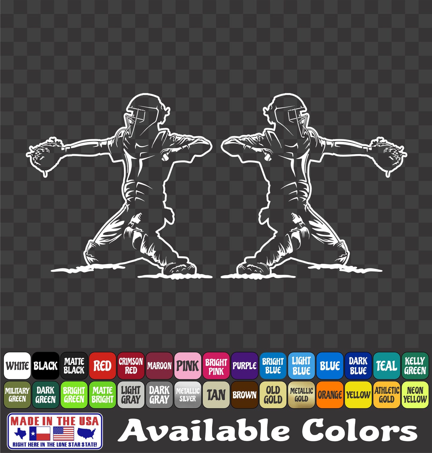 Baseball Softball Catcher Sticker Slugger Glove Vinyl Decal