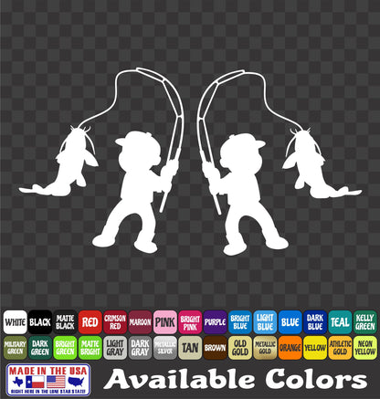 Kid Catfish Fisherman Vinyl Decal – Fishing Sticker