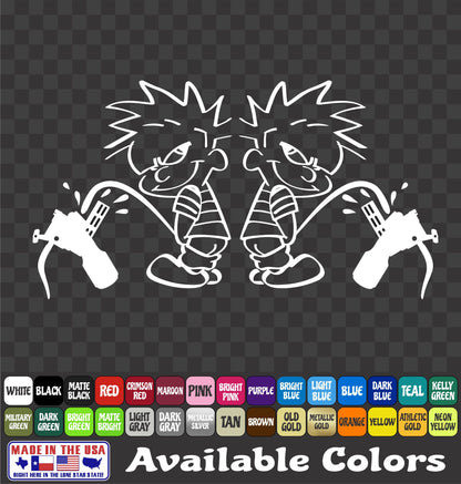 Cartoon Kid Bottle Retriever Vinyl Decal – Funny Bowfishing Sticker