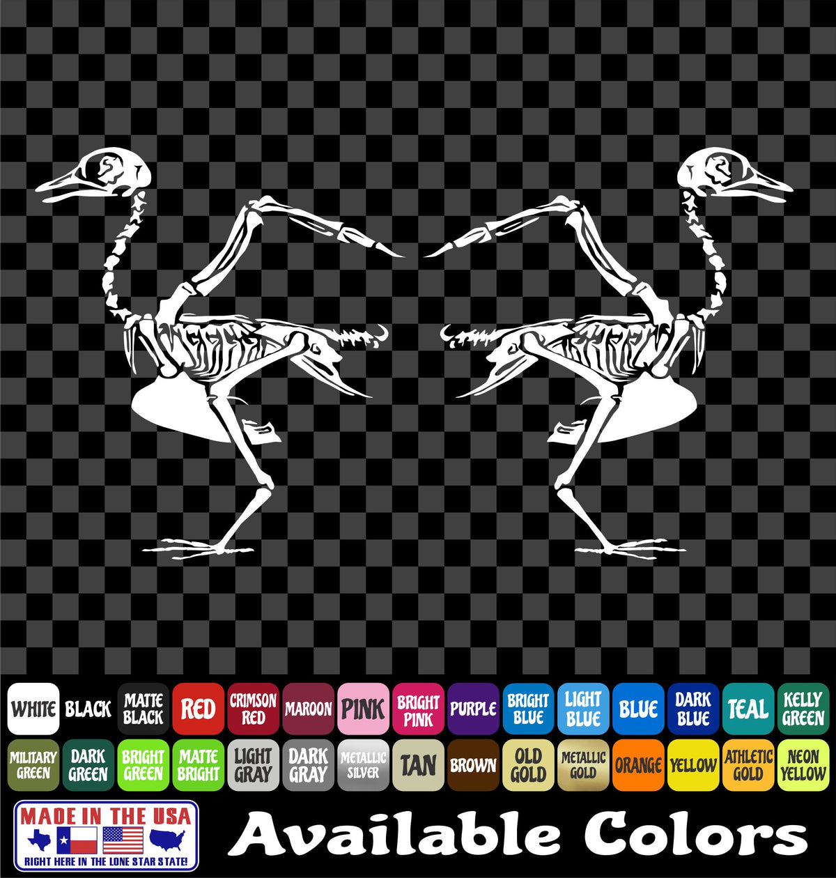 Bird Skeleton Duck Hunting Decal – Waterfowl Mallard Vinyl Sticker