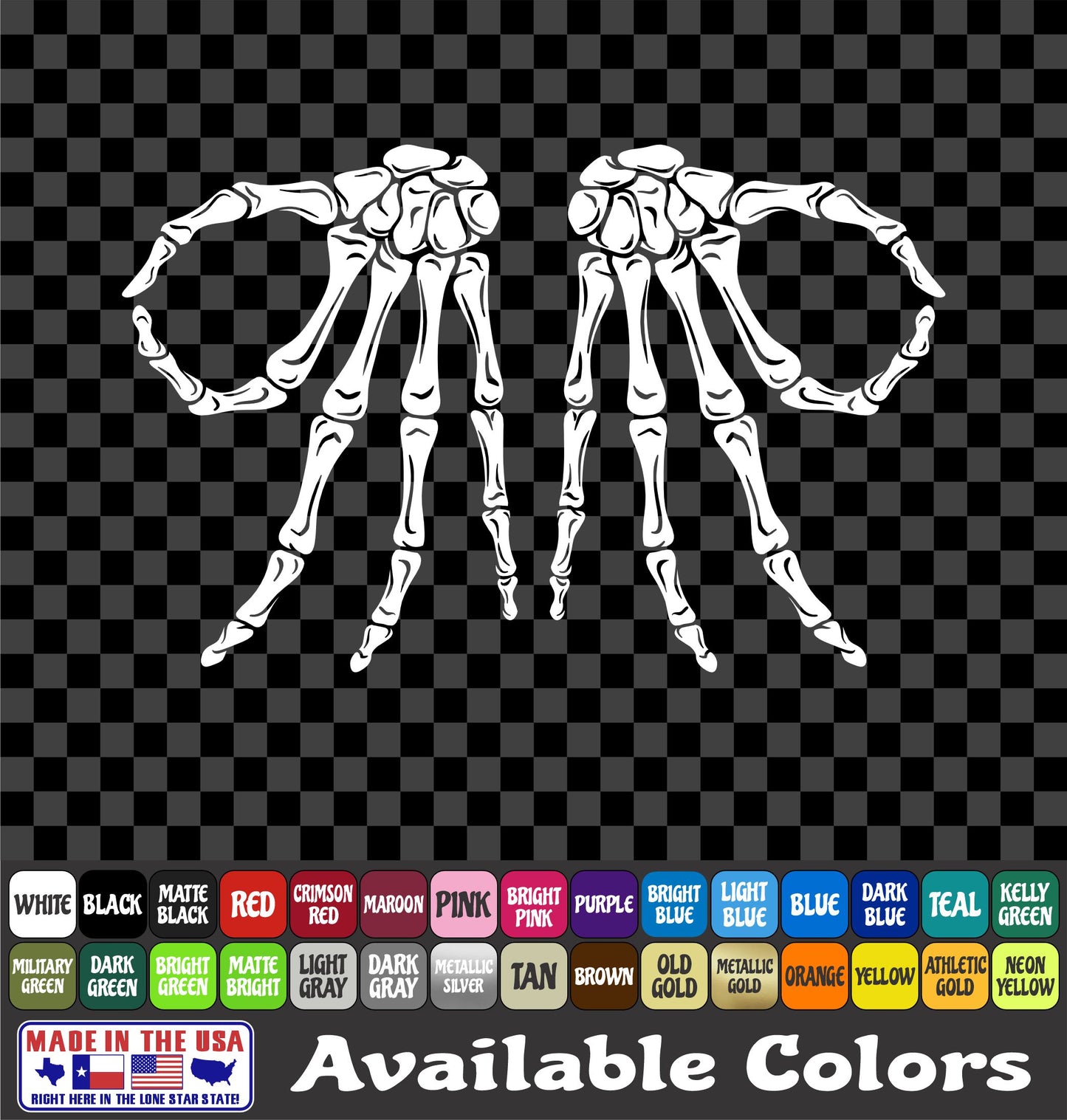Circle Hand Punch Game Skeleton Sticker Made You Look Gotcha Decal