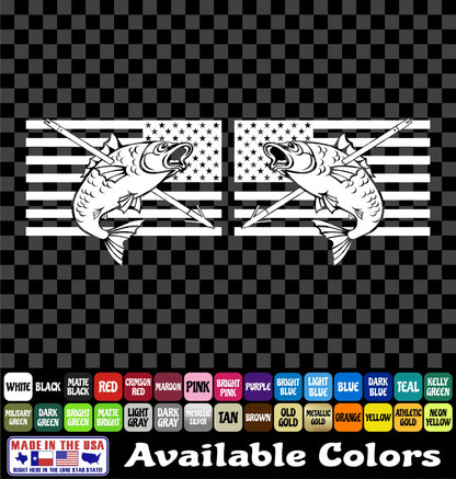 American Flag Bowfishing Vinyl Decal – Carp & Gar Fishing Sticker
