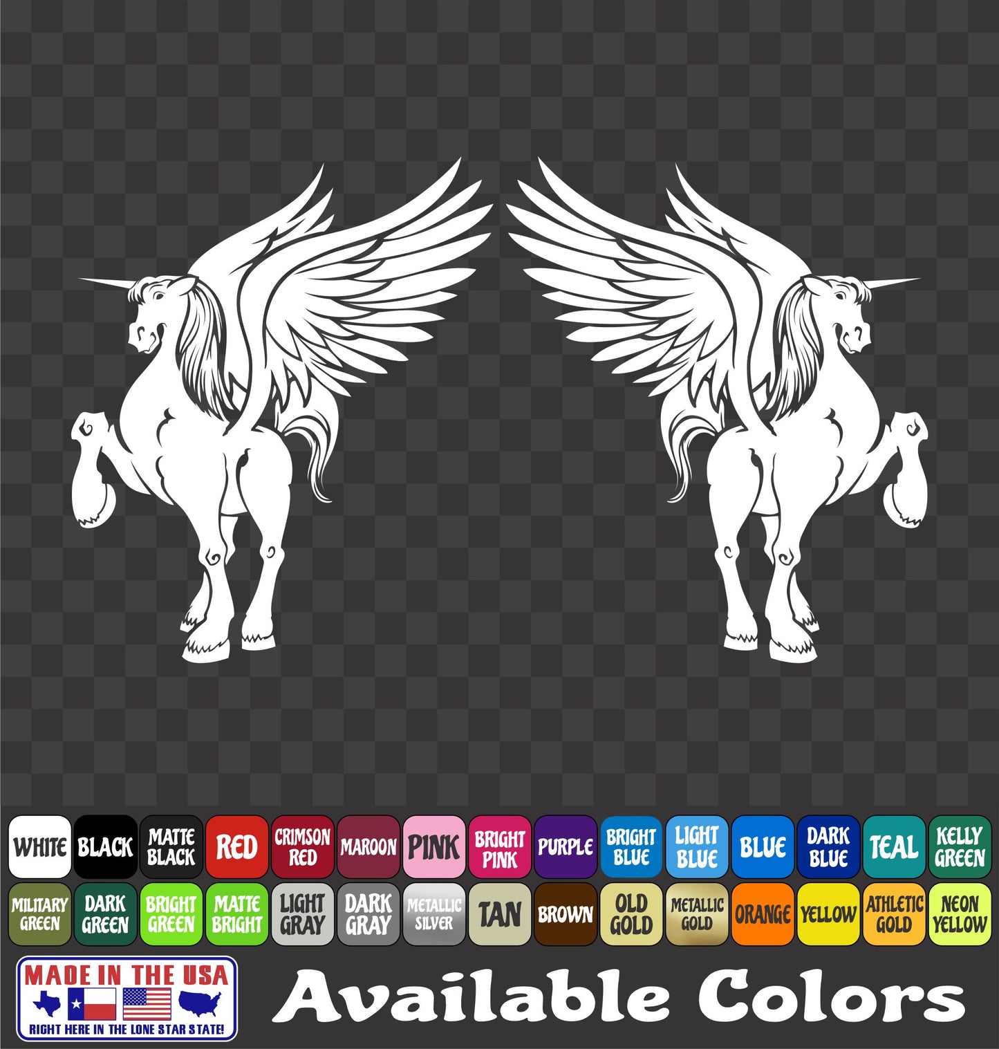 Unicorn Wings Sticker Cute Flying Fantasy Horse Vinyl Decal Car Truck
