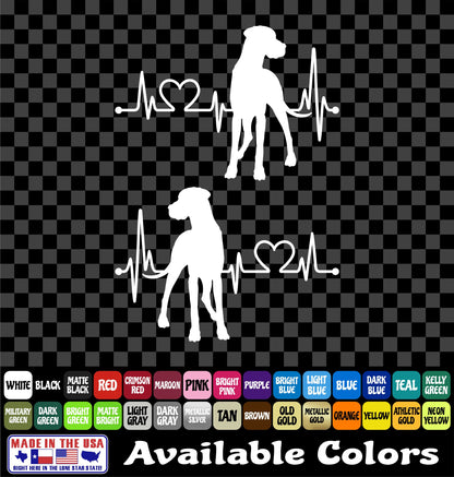 Great Dane Heartbeat Sticker Dog Vinyl Decal Car Truck Window