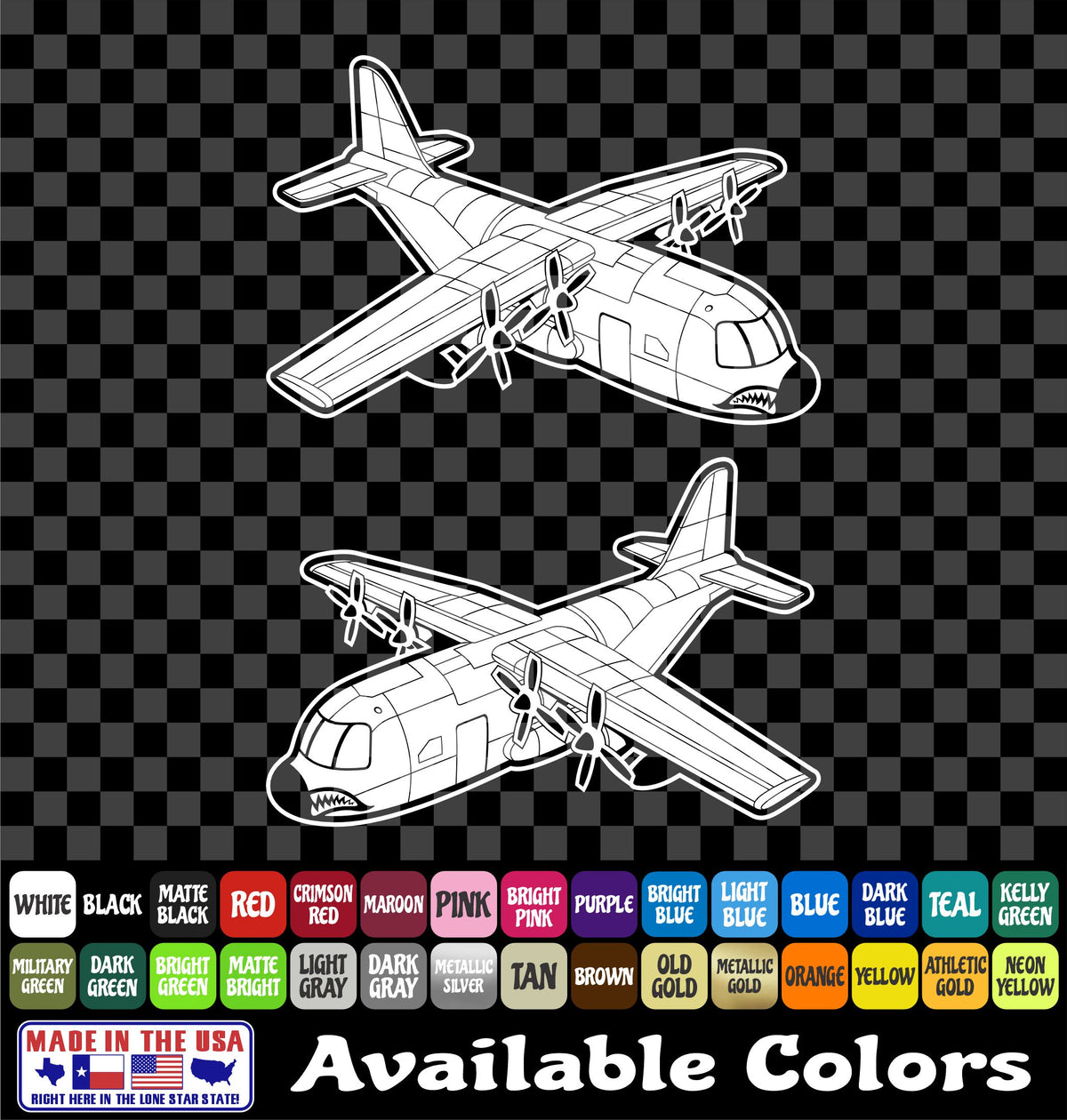 C-130 Hercules Decal – Military Cargo Aircraft Vinyl Sticker
