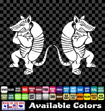Armadillo Sticker Texas Wild Armored Animal Vinyl Decal Car Truck