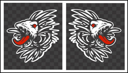 Scary Zombie Fish Skeleton Vinyl Decal – Evil Fishing Skull Sticker (2 color)