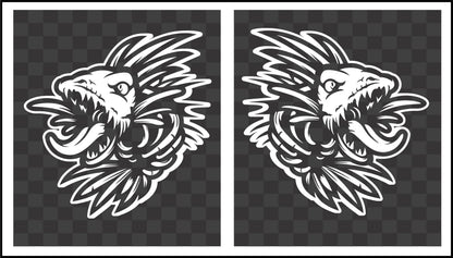 Scary Zombie Fish Skeleton Vinyl Decal – Evil Fishing Skull Sticker (2 color)