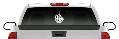 Bone Hand Sticker Skeleton Flip Off Middle Finger Vinyl Decal