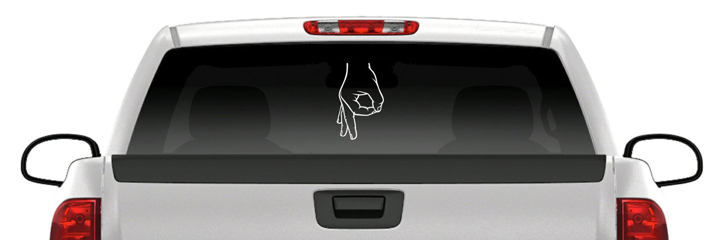 Circle Hand Punch Game Sticker Made You Look Gotcha Vinyl Decal