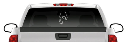 Circle Hand Punch Game Sticker Made You Look Gotcha Vinyl Decal
