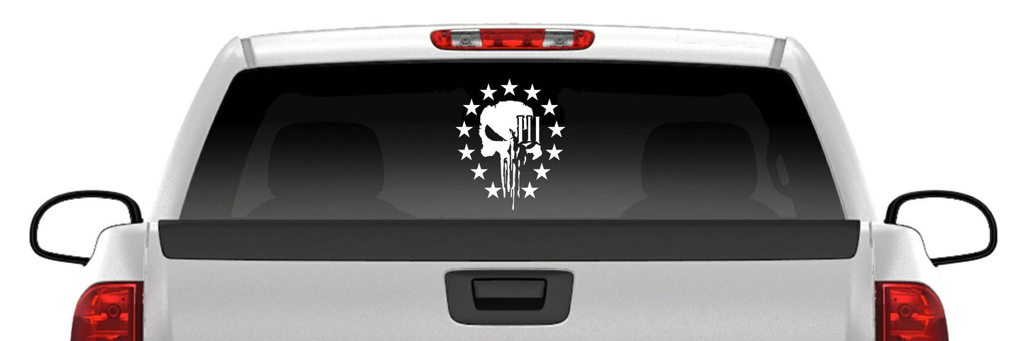 Punisher Skull Vinyl Decal – American Patriot Sticker