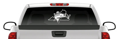 Virginia Striped Bass Vinyl Decal – Striper / Rockfish Fishing Sticker