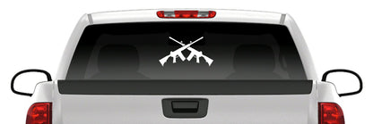 Crossed Rifle Sticker – Tactical Military Style Vinyl Decal