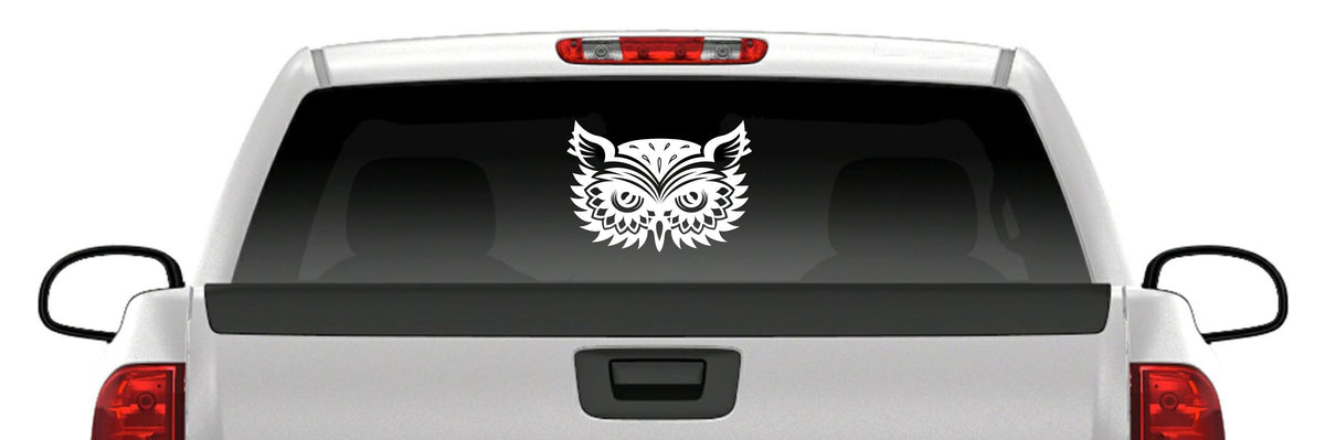 Owl Head Sticker Vinyl Decal Car Truck Van Window