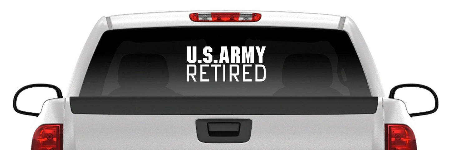 US Army Retired Vinyl Decal – Military Veteran Sticker