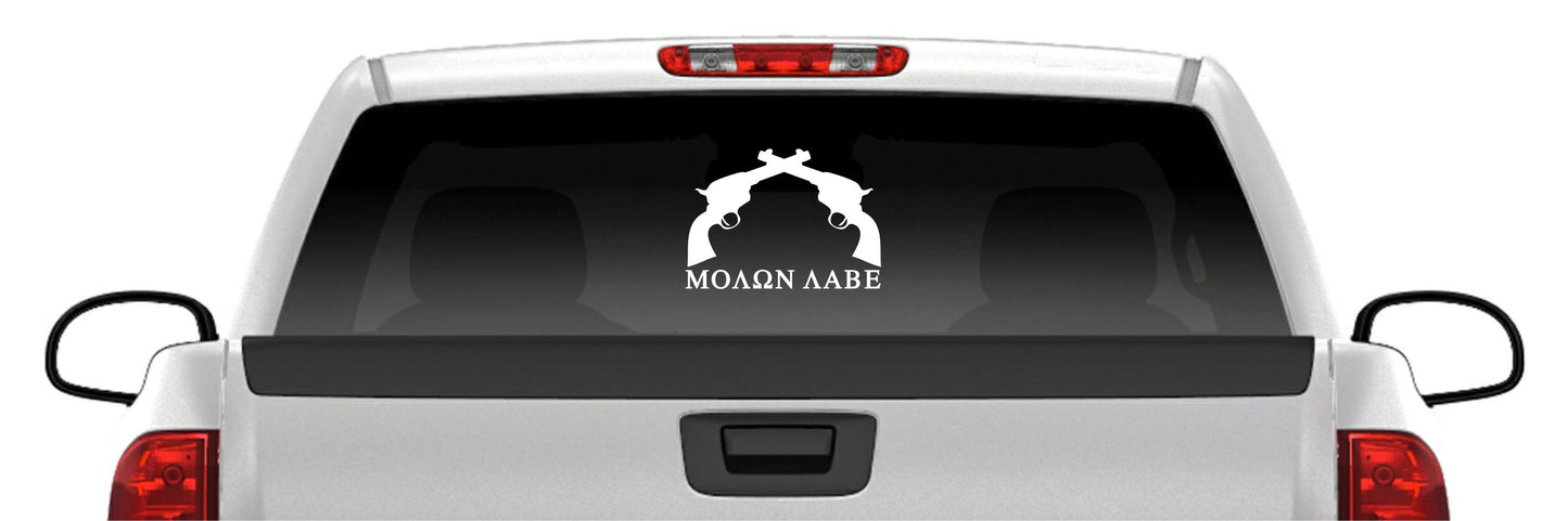 Molon Labe Pistol Decal – Come and Take Them Vinyl Sticker