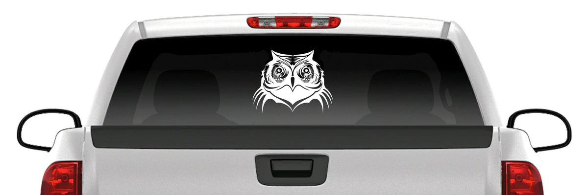 Owl Head Sticker Vinyl Decal Car Truck Van Window