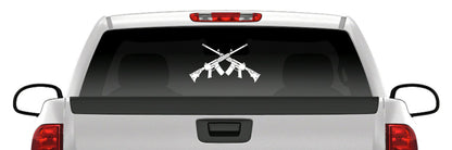 Crossed Rifle Sticker – Tactical Military Style Vinyl Decal