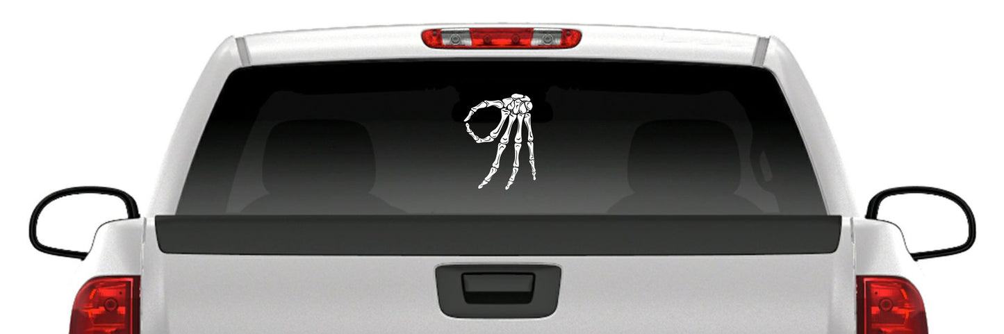 Circle Hand Punch Game Skeleton Sticker Made You Look Gotcha Decal
