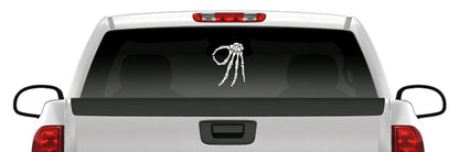 Circle Hand Punch Game Skeleton Sticker Made You Look Gotcha Decal