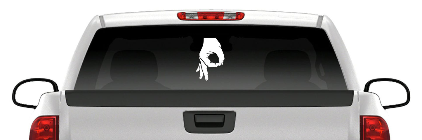 Circle Hand Punch Game Sticker Made You Look Gotcha Vinyl Decal