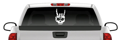 Metal Horns Sticker Skeleton Hand Rock and Roll Heavy Metal Skull Decal