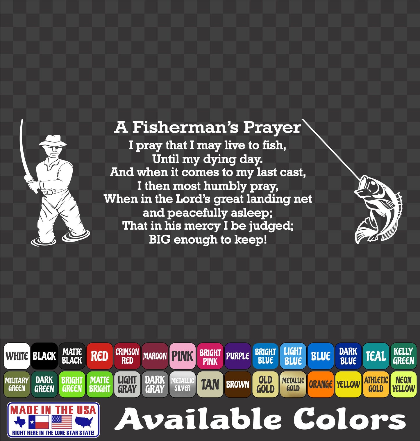 Fisherman’s Prayer Vinyl Decal – Bass Fishing Sticker