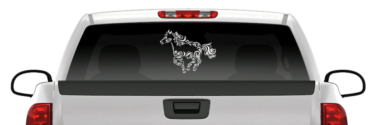 Tribal Horse Sticker Running Galloping Equestrian Rodeo Vinyl Decal