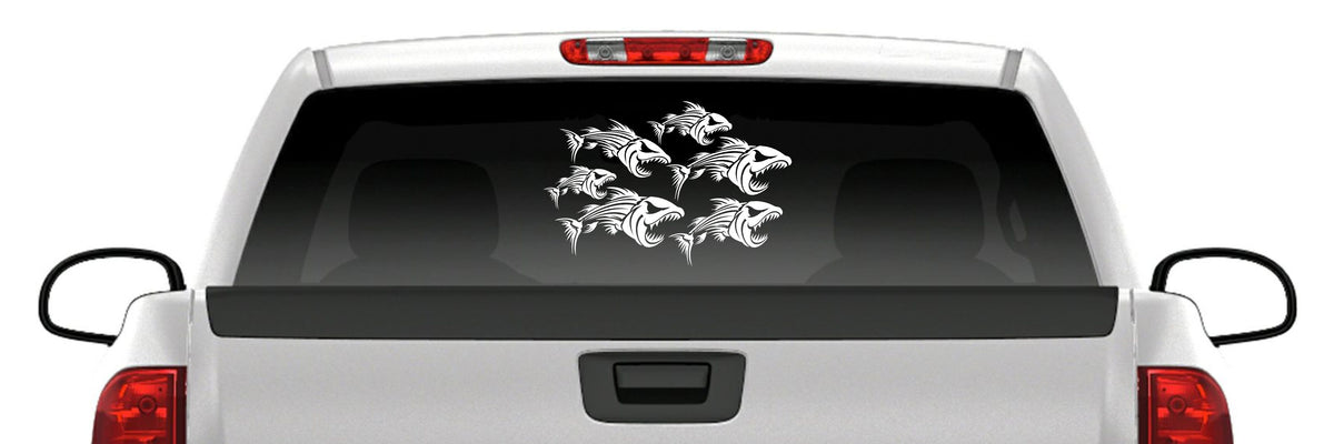 School of Fish Skeleton Vinyl Decal – Zombie Fishing Sticker