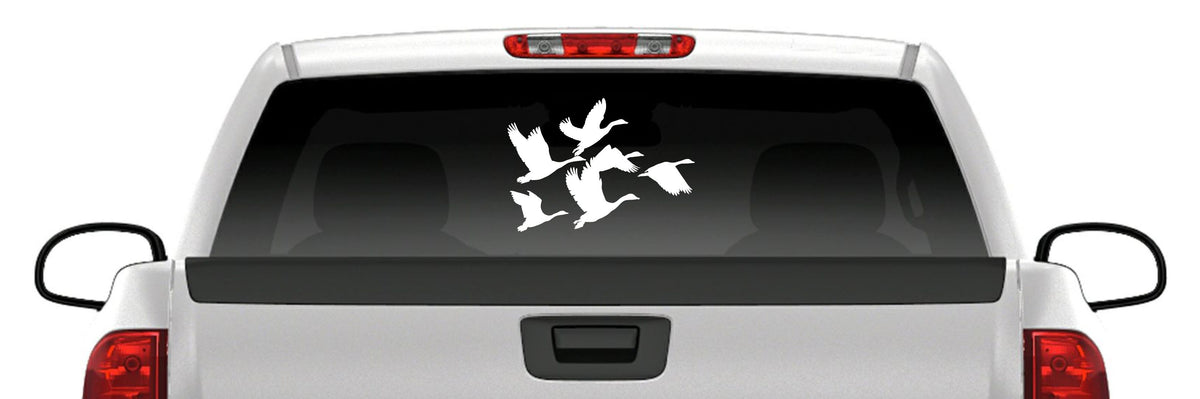 Geese Landing Decal – Goose Flock Waterfowl Duck Hunting Vinyl Sticker