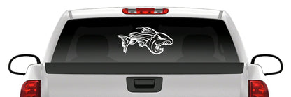 Angry Striper Fish Skeleton Vinyl Decal