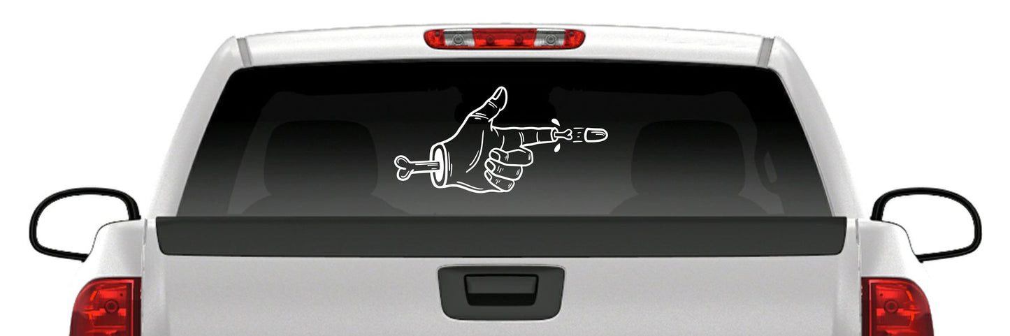 2A Sticker Zombie Handgun Fingers Vinyl Decal Shooting Hand Sticker
