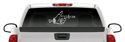 2A Sticker Zombie Handgun Fingers Vinyl Decal Shooting Hand Sticker