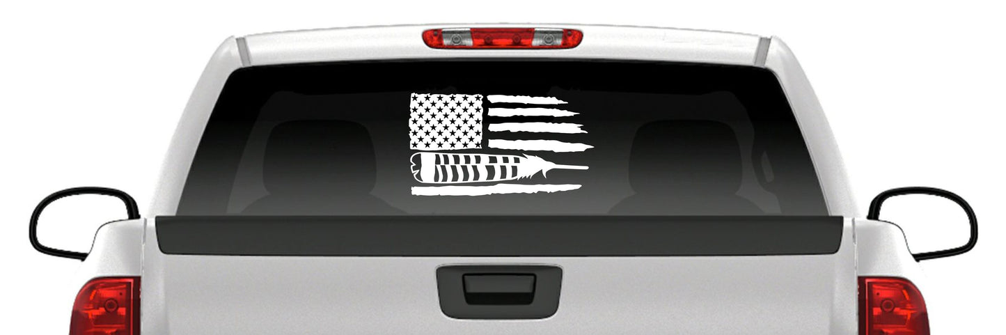 Turkey Feather Flag Sticker – Hunting Vinyl Decal
