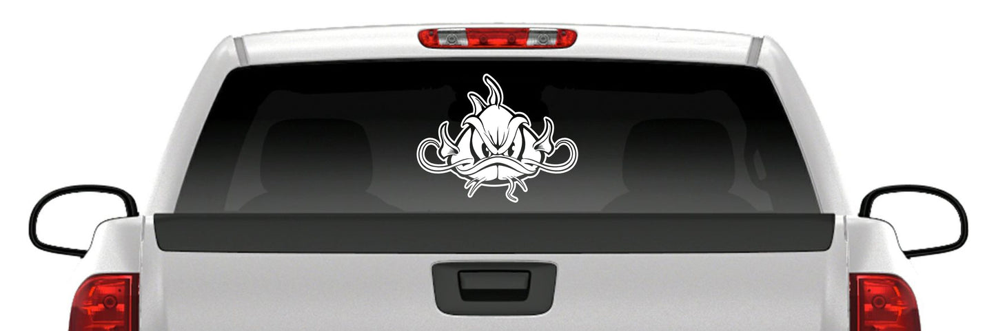 Catfish Noodling Hand Fish Vinyl Decal – Cartoon Fishing Sticker