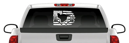 Turkey Flag Deer Antler Decal – Hunting Vinyl Sticker