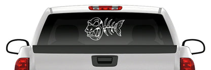 Zombie Fish Skeleton Vinyl Decal – Skull Bowfishing Sticker